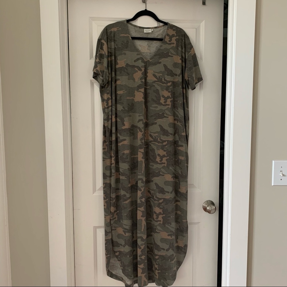 Crescent Drive Camo Maxi Dress